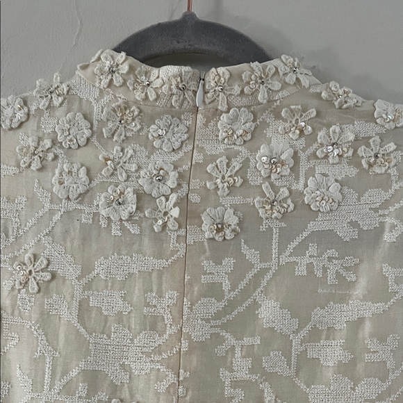 Anthropologie Payal Jain Archer Mini Dress Size 10 Cream Ivory Floral Silk NWT - Picture 10 of 16